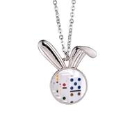 Pai Gow Donoes - Collar con colgante de conejo con diseño de dados, joyería de animales