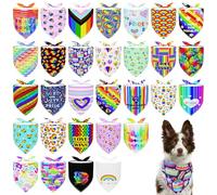 Pai Sence Paquete de 30 bandanas arcoíris para perros grandes, de 33 pulgadas, LGBT, extragrandes, talla XL, para el mes del orgullo