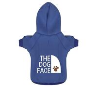 Paiaite - Sudadera con Capucha para Perro Chihuahua, Azul, cálida y Elegante, con Estampado “The Dog Face”, Ropa para Mascotas y Abrigo Todo en uno, para Invierno y Noches Frescas de Verano, XS