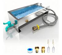 Paiaojia Canal automático de agua para ganado, acero inoxidable, más grande, con kit de válvula flotante para cabras, ganado, caballo, cerdo, cerdo, perro, dispensador de agua al aire libre, 22