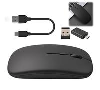Paicreate Ratón inalámbrico USB C inalámbrico Bluetooth 5.1 modo dual, Magic Mouse alternativo compatible con MacBook Pro/Air, iPad, portátil, PC, mouse inalámbrico Bluetooth con adaptador USB-C