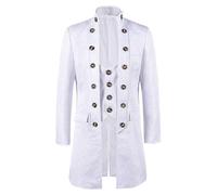 PAIDAXING Abrigo medieval gótico para hombre, chaqueta retro punk vintage, cosplay literario renacentista, disfraz de Halloween, disfraz de juego de rol, traje de actuación temática de la realeza, A#1