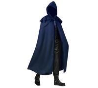 PAIDAXING Capa de Halloween para hombre, color sólido, capa medieval con capucha para bailes de máscaras, cosplay de época retro renacentista, eventos temáticos vintage, accesorios de disfraz gótico