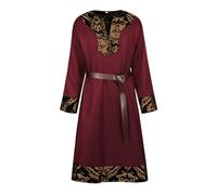 PAIDAXING Chaqueta medieval de caballero pirata renacentista para hombre, abrigo de corsé de guerrero vikingo, cosplay retro literario vintage, juego de rol de Halloween, disfraz histórico, disfraz de