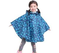 PAIDAXING Poncho de lluvia para niños de 3 a 9 años, ligero, plegable, impermeable, con capucha, para niñas y niños, reutilizable, con botones, chaqueta de capa