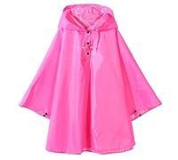 PAIDAXING Poncho de lluvia para niños de 3 a 9 años, ligero, plegable, impermeable, con capucha, para niñas y niños, reutilizable, con botones, chaqueta de capa