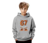 PAIDAXING Sudadera con capucha para niños de 6 a 7 memes, de Navidad, para niños y niñas, helados, seis siete, color negro, unisex, casual, de gran tamaño, sudadera de manga larga con bolsillos