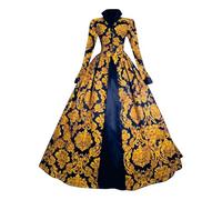 PAIDAXING Vestidos victorianos de reina para mujer, talla grande, retro, vintage, renacentista, corte renacentista, vestido de baile rococó, barroco, María Antonieta, vestido de baile real, disfraz