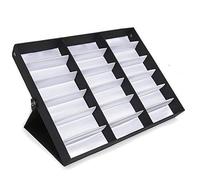 PAIDE P Expositor de Gafas con Soporte. Organizador de Relojes y Joyas. Forrado en Terciopelo. Unisex. 16 y 18 Compartimentos. (18 Expositores)