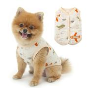 PAIDEFUL Camisa para perro pequeño con botones a presión en la espalda, chaleco suave y transpirable, bonita ropa ligera de primavera y verano para cachorros, gatos pequeños, chihuahua pomerania