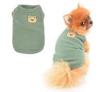PAIDEFUL Camiseta para Perros pequeños Parche de Dibujos Animados Primavera Verano Camiseta sin Mangas Suave y cómoda Ropa para Cachorros Jersey Sin Mangas Gatito Ropa, Verde, XXL