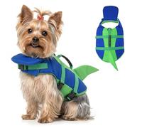 PAIDEFUL Chaleco salvavidas para perro con aleta de tiburón con flotador frontal, chaleco de natación de seguridad de alta flotabilidad con asa de rescate y anillo en D para navegar y playa, razas