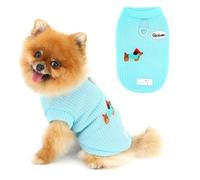 PAIDEFUL Jersey de punto trenzado para perros pequeños, suéter sin mangas con anillo de plomo, chaleco de punto elástico suave y cálido para chihuahua, yorkie y gatos, azul, XXL