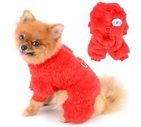 PAIDEFUL - Pijamas de felpa para perros pequeños con dibujos animados, suaves, de 4 patas, mono, suéter para cachorros, atuendos para mascotas, cálidos, abrigo para perros de otoño e invierno, disfraz