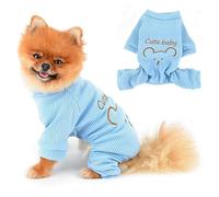 PAIDEFUL Pijamas para perros pequeños de dibujos animados, lindos pijamas de punto Stenchy de cuatro patas, pijamas para mascotas, suaves, cómodos, para cachorros, ropa de otoño e invierno, suéter