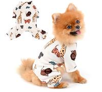 PAIDEFUL Pijamas para Perros Pequeños Medianos Gatos Animales Impreso Mamelucos Calientes Cuatro Patas Monos para Mascotas Cachorro Chihuahua Ropa de Hogar para Niñas Primavera Verano L