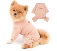 PAIDEFUL Pijamas para Perros Pequeños Medianos Gatos Raya de la Moda Mamelucos Calientes Cuatro Patas Monos para Mascotas Cachorro Chihuahua Ropa de Hogar para Primavera Otoño Rosa L