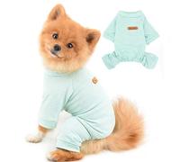 PAIDEFUL Pijamas para Perros Pequeños Medianos Gatos Raya de la Moda Mamelucos Calientes Cuatro Patas Monos para Mascotas Cachorro Chihuahua Ropa de Hogar para Primavera Otoño Azul L
