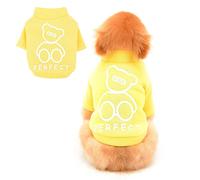 PAIDEFUL Pijamas para Perros Pequeños Medianos Jerséis Camisas con Forro Polar Abrigo Cálido Jersey de Invierno Ropa para Cachorros Chihuahua Ropa para Gatos 2 Patas Clima Frío Otoño Amarillo M