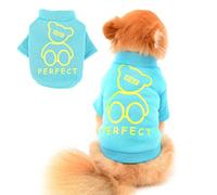 PAIDEFUL Pijamas para Perros Pequeños Medianos Jerséis Camisas con Forro Polar Abrigo Cálido Jersey de Invierno Ropa para Cachorros Chihuahua Ropa para Gatos 2 Patas Clima Frío Otoño Azul S