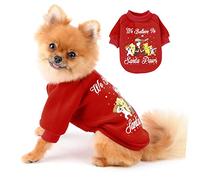PAIDEFUL Pijamas para Perros Pequeños Medianos Jerséis Navideños Forro Polar Abrigo Cálido Jersey de Invierno Ropa para Cachorros Chihuahua Ropa para Gatos 2 Patas Clima Frío Otoño Rojo M