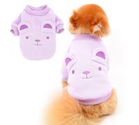 PAIDEFUL Pijamas para Perros Pequeños Medianos Jerséis Oso Diseño Forro Polar Abrigo Cálido Jersey de Invierno Ropa para Cachorros Chihuahua Ropa para Gatos 2 Patas Clima Frío Otoño Morado M