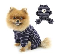 PAIDEFUL Pijamas para perros pequeños, pijamas de moda a rayas para mascotas, pijamas suaves y elásticos para perros, pijamas de 4 patas para cachorros, ropa deportiva ligera y transpirable, ropa