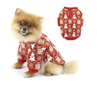 PAIDEFUL Ropa de Navidad para perro, disfraz de cosplay para perros pequeños, resistente al viento, cálido, abrigo de forro polar para cachorros, ropa de moda para mascotas, sudaderas suaves para