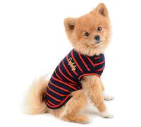 PAIDEFUL Ropa para perros pequeños Gatos Niño Niña Verano Rayas Clásicas Cachorro Camiseta Chaleco Transpirable Jersey Algodón Camiseta Sin Mangas Chihuahua Yorkshire