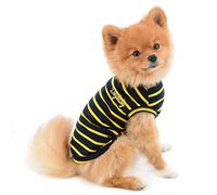 PAIDEFUL Ropa para perros pequeños, gatos, niños y niñas, camiseta de verano clásica a rayas para cachorros, chaleco transpirable, camiseta de algodón sin mangas, chihuahua yorkshire