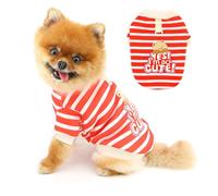 PAIDEFUL Sudadera colorida de forro polar a rayas para perros pequeños, suéter suave y cálido con anillo para correa, suéter de invierno acogedor para mascotas para Chihuahua Yorkie Cat Ropa, rojo, M