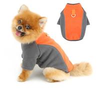 PAIDEFUL Sudadera de forro polar con bloques de color para perros pequeños, suéter reflectante suave y cálido con anillo para correa, suéter acogedor de invierno para mascotas para chihuahua, yorkie y