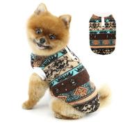 PAIDEFUL Suéter de forro polar esponjoso para perro pequeño con anillo en D, chaleco cálido de estilo nórdico, ropa térmica suave de invierno para mascotas, para chihuahua, gato Yorkie, naranja, M