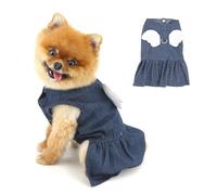 PAIDEUL - Vestido de mezclilla para perros pequeños, lindos vestidos de princesa para mascotas con alas de ángel y botones, falda de cachorro, vestido de verano suave y ligero, trajes de chihuahua