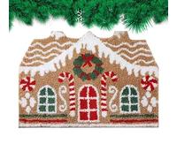 Paillasson Noël d'Épices, 80×50cm Hiver Tapis Porte Touffeté Antidérapant Absorbant | Motif Maison Gourmande pour Porche, Salle de Bain, Intérieur, Extérieur, Entrée Festive