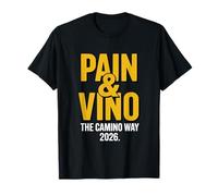 Pain and Vino The Camino Way 2026 Vino Divertido De Camiseta