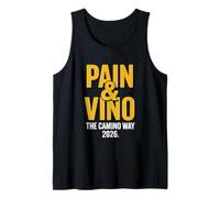 Pain and Vino The Camino Way 2026 Vino Divertido De Camiseta sin Mangas