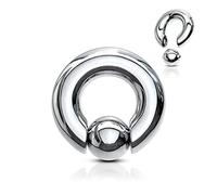 Pain-is-Art Piercing de plata 3,0 - 10,0 mm de acero quirúrgico plateado, tamaño a elegir, anillo de piercing íntimo, Dicke: 3,0 mm | Innendurchmesser: 13 mm, Acero aleado