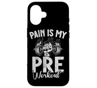 Pain Is My Pre Entrenamiento Entrenamiento Fitness Levantamiento de Pesas Carcasa para iPhone 16