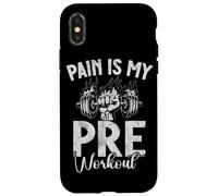 Pain Is My Pre Entrenamiento Entrenamiento Fitness Levantamiento de Pesas Carcasa para iPhone X/XS