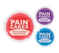 Paincakes Reutilizable, se adhiere al cuerpo, 12,7 cm rojo grande con mini paquete de 2 paquetes de hielo morado y azul, pequeños paquetes de hielo, perfecto para lesiones y áreas pequeñas, compresa
