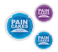 Paincakes Reutilizable, se adhiere al cuerpo, azul grande de 5 pulgadas con mini paquete de 2 paquetes de hielo morado y azul, perfecto para lesiones y áreas pequeñas, compresa fría sin látex