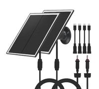 Painel Solar para câmaras de segurança, carregador de painel Solar de 6 W CC 5 V para câmara Exterior Eufy/Wyze | Compatível com portas Micro USB e USB-C | Recarga câmaras alimentadas por