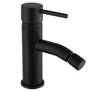 Paini - Cox 78YO304TC Grifo mezclador de baño monomando para bidé de latón, acabado negro y mate, diseño atractivo, fabricado y fabricado en Italia, negro mate con logo