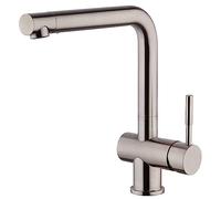 Paini - Grifo mezclador monomando para cocina, acero inoxidable, diseño moderno, fabricado íntegramente y fabricado en Italia