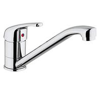 Paini Grifo mezclador monomando para cocina, fregadero, cromado, palanca superior orientable con boca baja coaxial, diseño clásico, íntegramente fabricado y fabricado en Italia