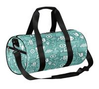 Paino - Bolsa deportiva de lona ligera para el gimnasio, con diseño de notas musicales, bolsa de viaje para hombres y mujeres (tema musical), Notas musicales Paino, 17.6(L) x 9(W) x 9(H) inch