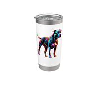 Paint Art American Pit Bull Terrier Pittie Vaso térmico de acero inoxidable de doble pared