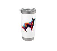 Paint Art Belgian Malinois Belgian Shepherd Mally Vaso térmico de acero inoxidable de doble pared