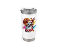 Paint Art Brittany Dog Brittany Spaniel Painter Artist Vaso térmico de acero inoxidable de doble pared